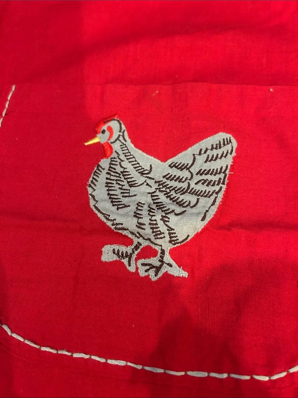 Sur La Table Red Vintage-Inspired Apron,22x30